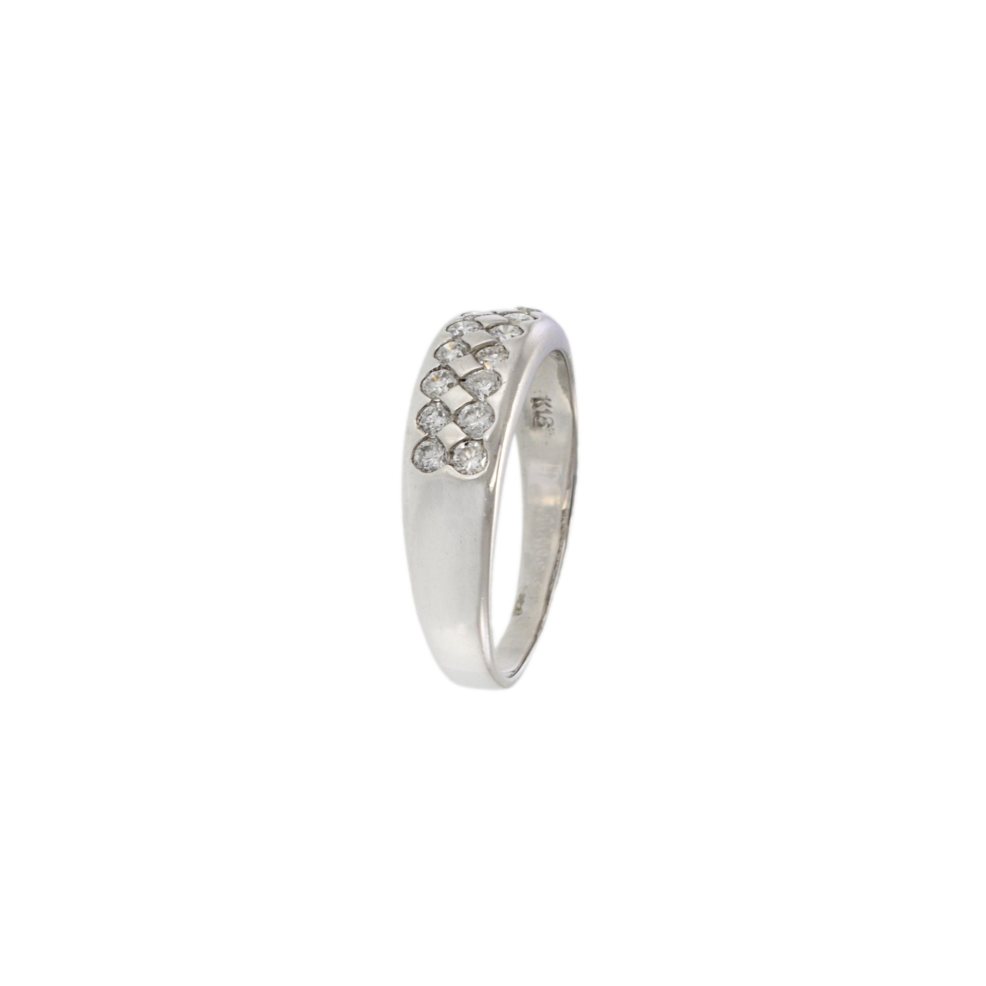 Estate 18KT Double Row Diamond Band