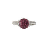 18KT White Gold Pink Tourmaline And Diamond Ring