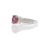 18KT White Gold Pink Tourmaline And Diamond Ring
