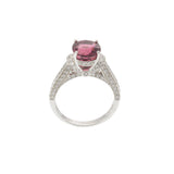 18KT White Gold Pink Tourmaline And Diamond Ring