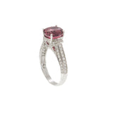 18KT White Gold Pink Tourmaline And Diamond Ring