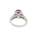 18KT White Gold Pink Tourmaline And Diamond Ring