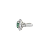 18KT White Gold Emerald And Diamond Ring