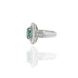 18KT White Gold Emerald And Diamond Ring