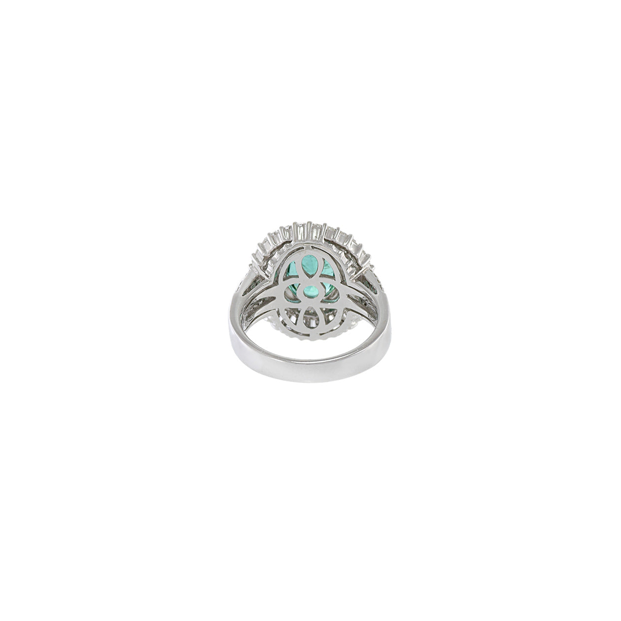 18KT White Gold Emerald And Diamond Ring