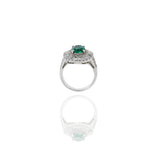 18KT White Gold Emerald And Diamond Ring