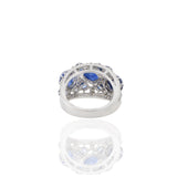 18KT White Gold Cabochon Blue Sapphire And Diamond Ring