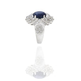 18KT White Gold Blue Sapphire And Diamond Cocktail Ring