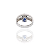 18KT White Gold Blue Sapphire And Diamond Ring