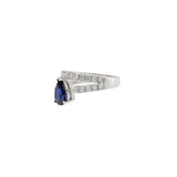 18KT White Gold Blue Sapphire And Diamond Ring