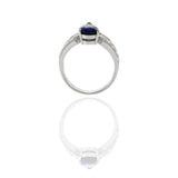 18KT White Gold Blue Sapphire And Diamond Ring