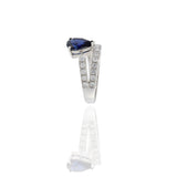 18KT White Gold Blue Sapphire And Diamond Ring