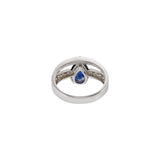 18KT White Gold Blue Sapphire And Diamond Ring