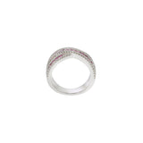 18KT White Gold Ruby and Diamond Criss Cross Ring