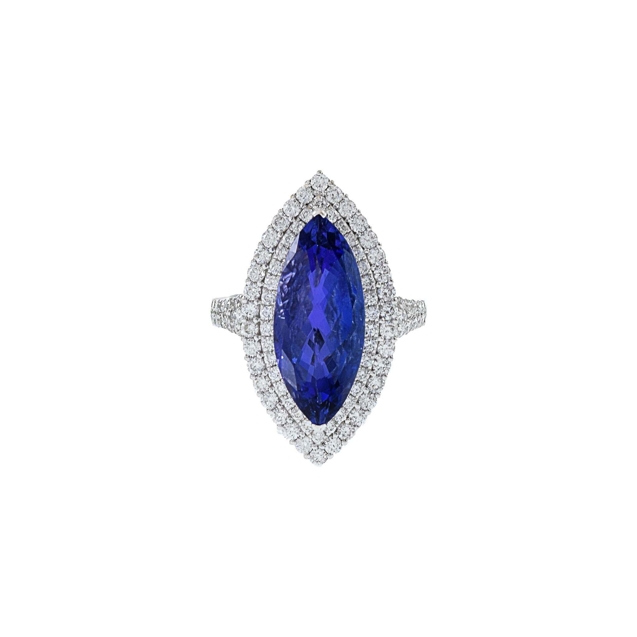 18KT White Gold Tanzanite And Diamond Ring