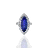 18KT White Gold Tanzanite And Diamond Ring