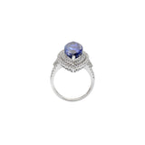 18KT White Gold Tanzanite And Diamond Ring