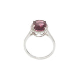 Oval Pink Tourmaline and Diamond Halo Ring in 18KT White Gold