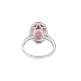 Oval Pink Tourmaline and Diamond Halo Ring in 18KT White Gold