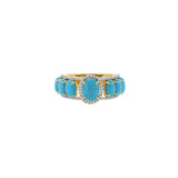 18KT Yellow Gold Turquoise And Diamond Ring