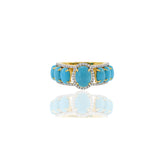 18KT Yellow Gold Turquoise And Diamond Ring