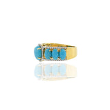 18KT Yellow Gold Turquoise And Diamond Ring