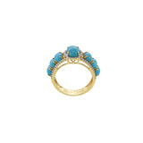 18KT Yellow Gold Turquoise And Diamond Ring