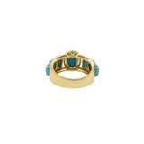 18KT Yellow Gold Turquoise And Diamond Ring