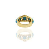 18KT Yellow Gold Turquoise And Diamond Ring