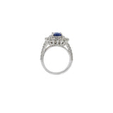 18KT White Gold GIA Certified Oval Sapphire And Diamond Ring