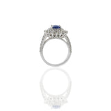 18KT White Gold GIA Certified Oval Sapphire And Diamond Ring