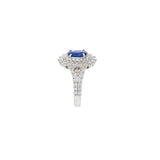 18KT White Gold GIA Certified Oval Sapphire And Diamond Ring