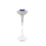 18KT White Gold GIA Certified Oval Sapphire And Diamond Ring