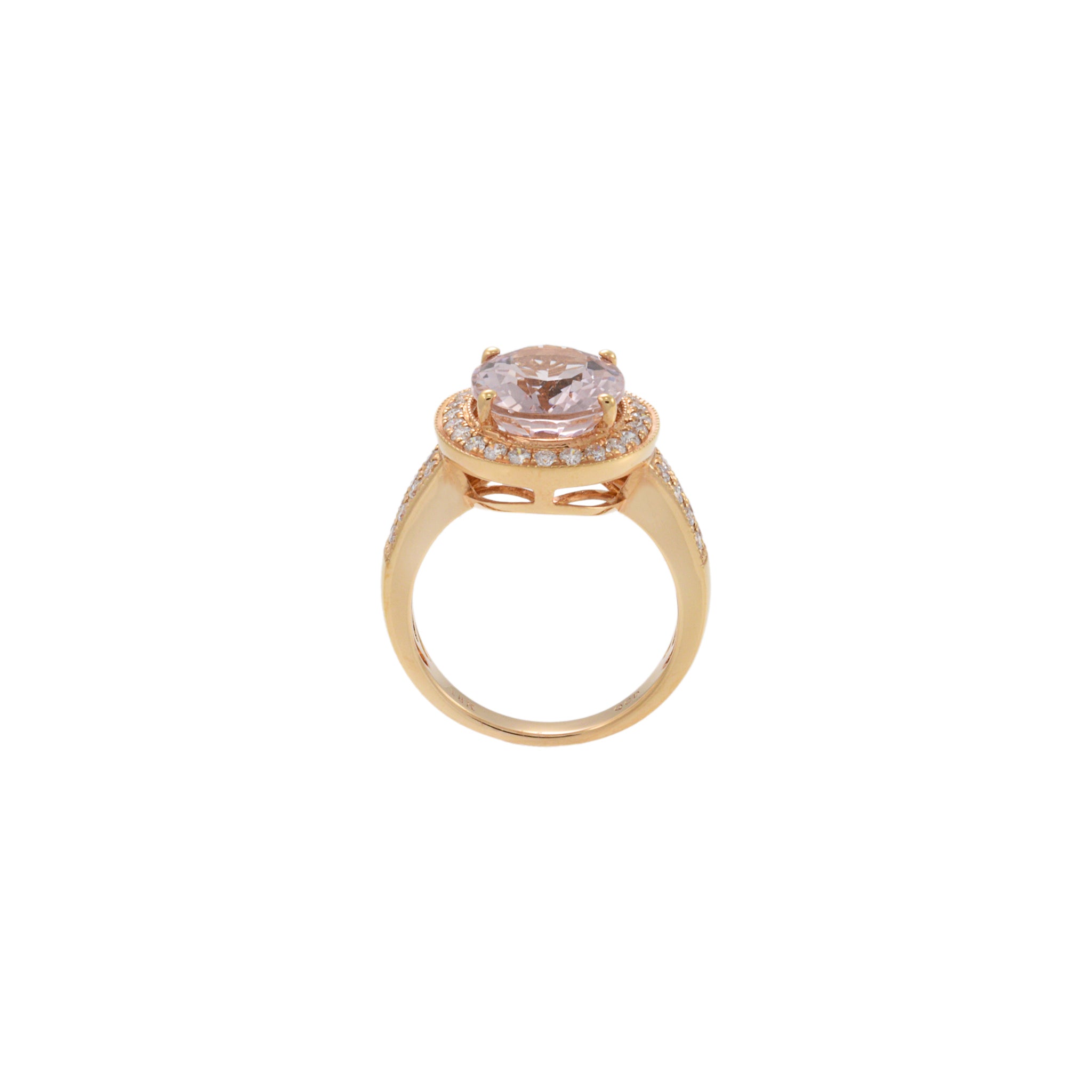 18KT Rose Gold And Diamond Morganite Ring