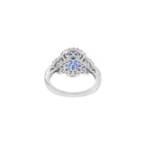 18KT White Gold Oval Cut Tanzanite And Diamond Ring