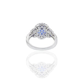 18KT White Gold Oval Cut Tanzanite And Diamond Ring