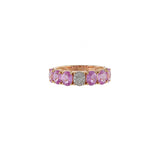 18KT Rose Gold Pink Sapphire And Diamond Band