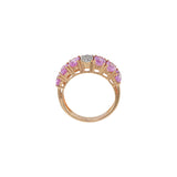 18KT Rose Gold Pink Sapphire And Diamond Band