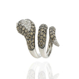 18KT White Gold Diamond Snake Ring