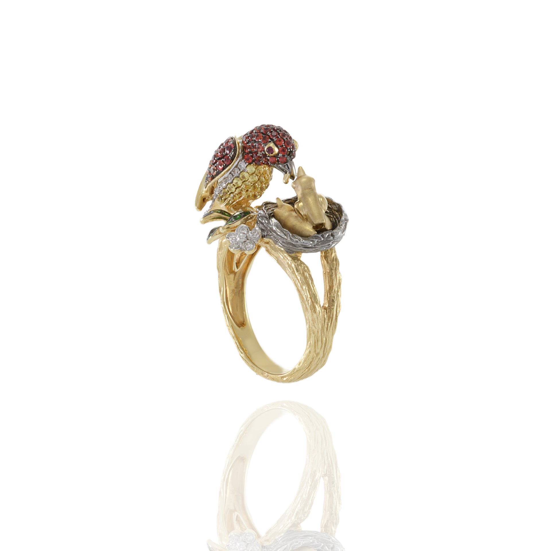 Estate 18KT Yellow Gold Parrot Ring