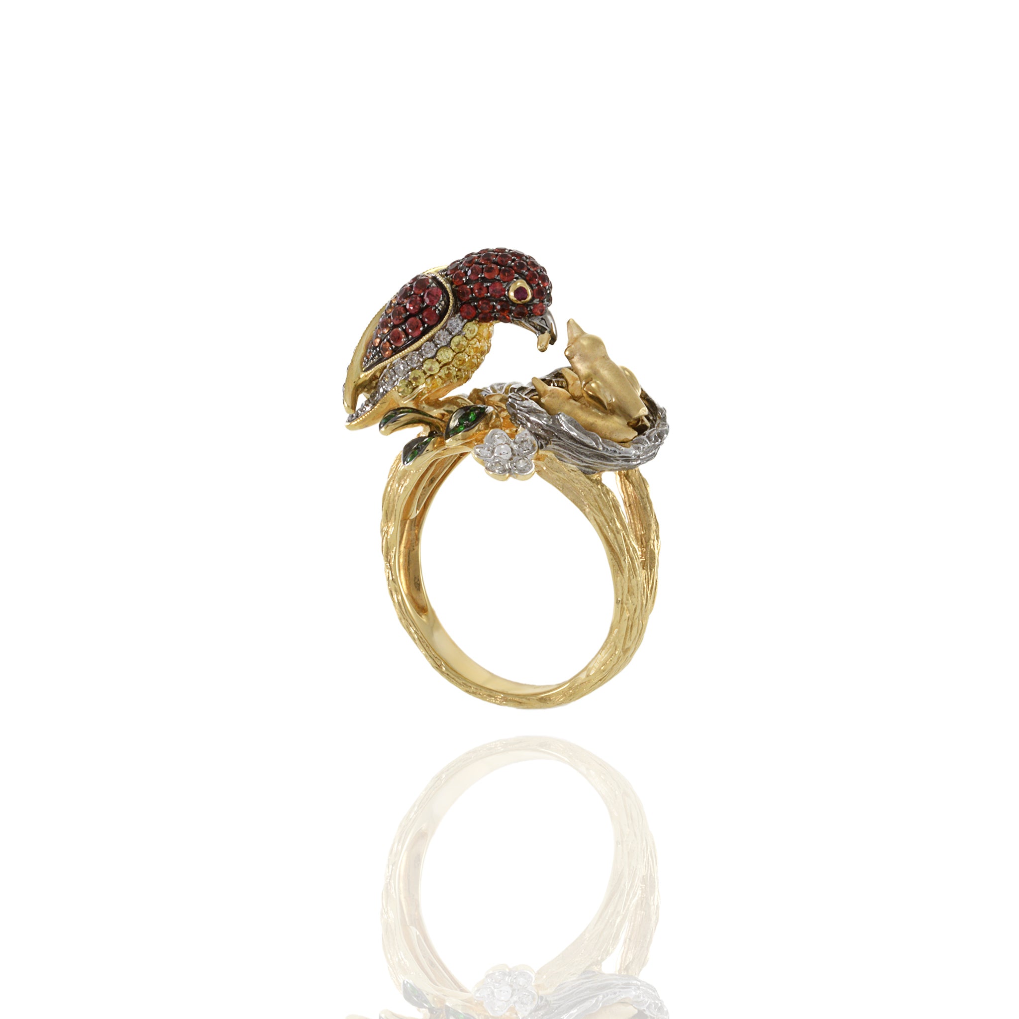 Estate 18KT Yellow Gold Parrot Ring