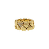 Estate Cartier 18KT Yellow Gold and Round Cut Diamond Puffy Heart Ring