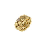 Estate Cartier 18KT Yellow Gold and Round Cut Diamond Puffy Heart Ring