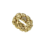 Estate Cartier 18KT Yellow Gold and Round Cut Diamond Puffy Heart Ring