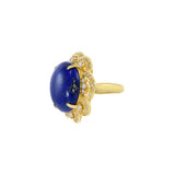 Retro Era 18KT Yellow Gold Lapis Lazuli And Diamond Ring