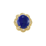 Retro Era 18KT Yellow Gold Lapis Lazuli And Diamond Ring