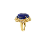 Retro Era 18KT Yellow Gold Lapis Lazuli And Diamond Ring