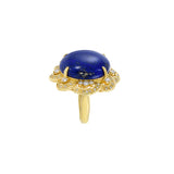 Retro Era 18KT Yellow Gold Lapis Lazuli And Diamond Ring