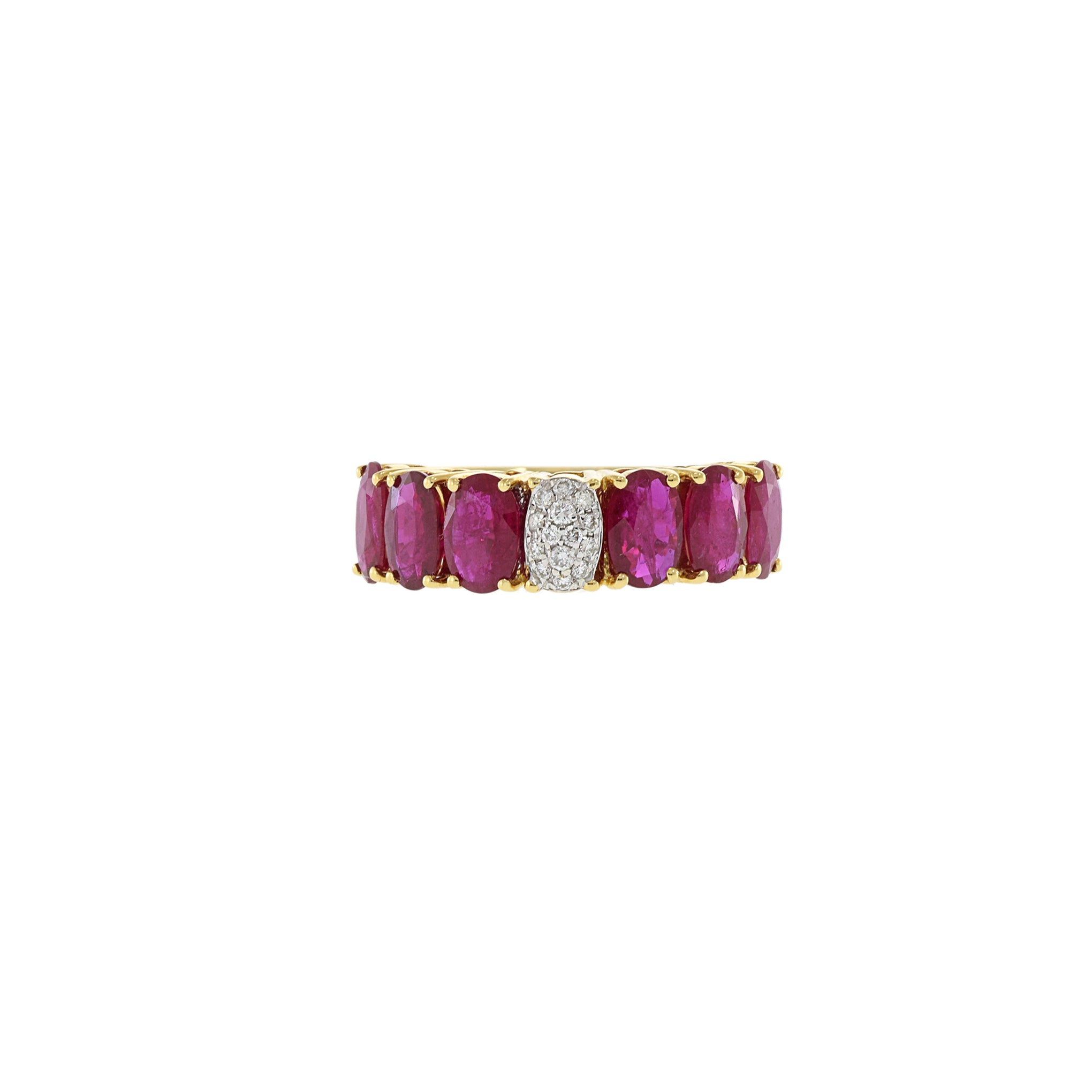 18KT Yellow Gold Ruby And Diamond Ring