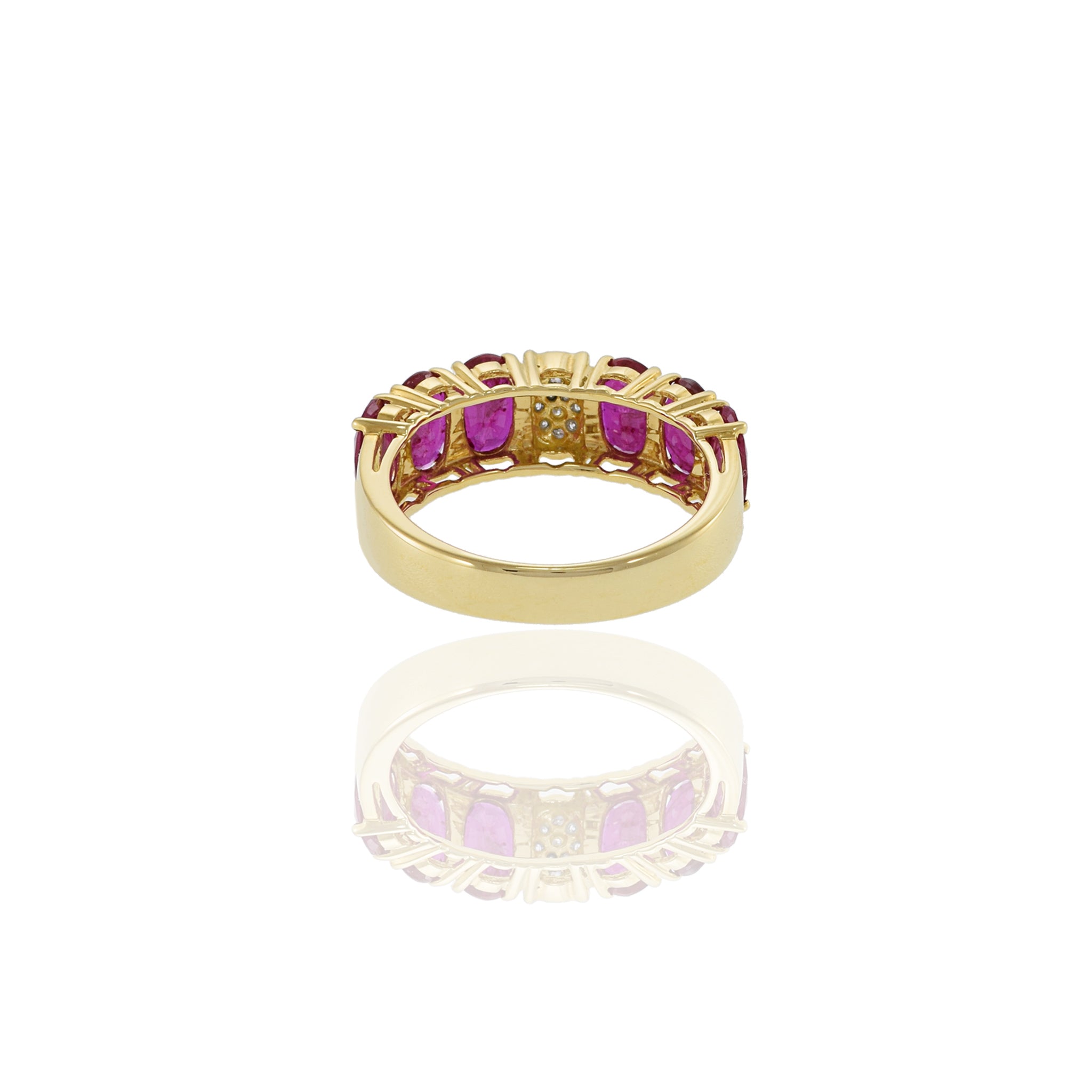 18KT Yellow Gold Ruby And Diamond Ring